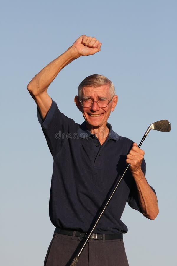 aîné heureux de golfeur photographie stock aîné heureux de golfeur photographie stock