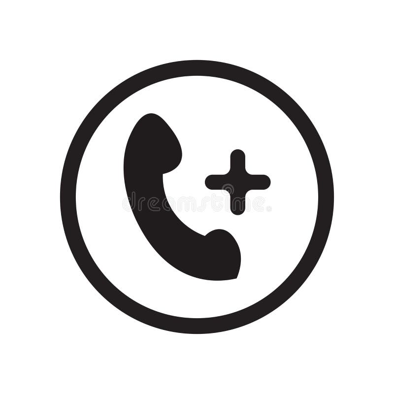 Añada la muestra del vector del icono de la llamada y el símbolo aislado en el fondo blanco, añade concepto del logotipo de la ll libre illustration Añada la muestra del vector del icono de la llamada y el símbolo aislado en el fondo blanco, añade concepto del logotipo de la ll libre illustration