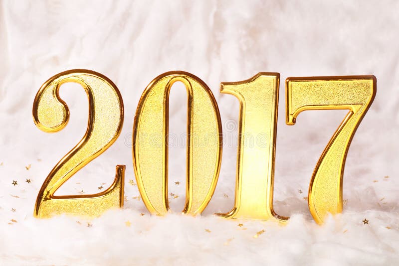 2017 gold numbers text on white background. 2017 gold numbers text on white background