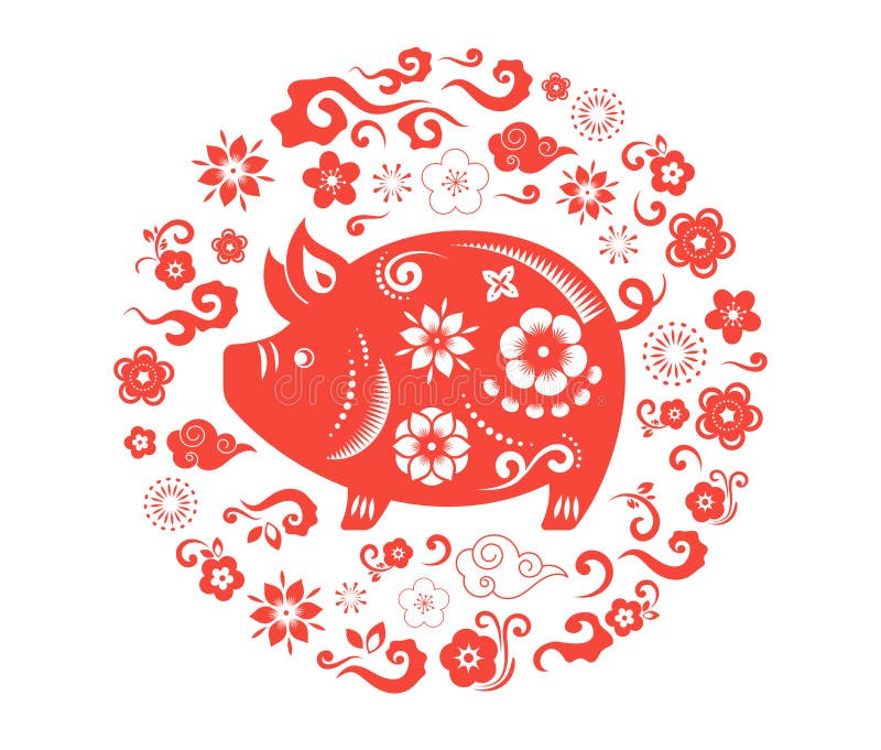 Año Nuevo chino feliz 2019, el año de cerdo Bandera del vector, fondo libre illustration Año Nuevo chino feliz 2019, el año de cerdo Bandera del vector, fondo libre illustration