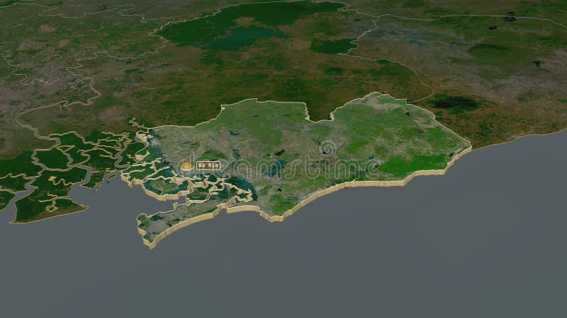 Ba Rá»‹a VÅ©ng Tau Vietnam Extruded With Capital Satellite Stock Illustration Illustration Of Border Hanoi 188645714