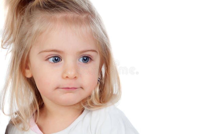 Bebe Assez Blond Avec Des Yeux Bleus Image Stock Image Du Fond Couleur