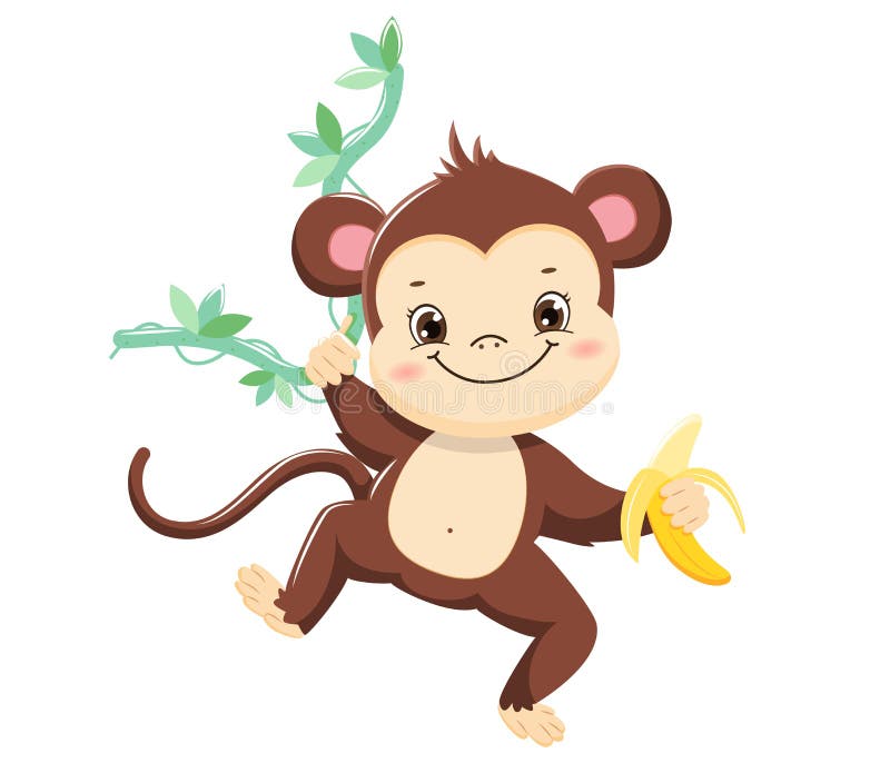 Bébé De Macaco De Desenho Animado Fofo. Ilustração Infantil Isolada Em  Fundo Branco Ilustração Stock - Ilustração de rasparia, projeto: 218609053