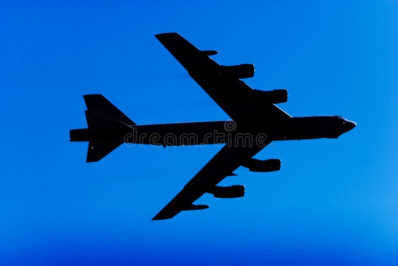 B-52 bomber jet silhouette royalty free stock images.