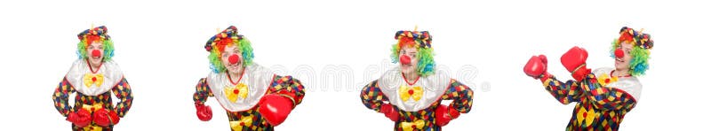 B?azen z bokserskimi r?kawiczkami odizolowywa? na bielu obraz royalty free B?azen z bokserskimi r?kawiczkami odizolowywa? na bielu obraz royalty free