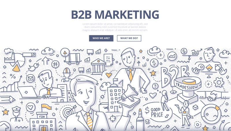 B2B marketingu Doodle pojęcie ilustracja wektor B2B marketingu Doodle pojęcie ilustracja wektor