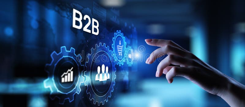B2b Business to Business Marketing Strategie Konzept für Virtual Screen lizenzfreie abbildung