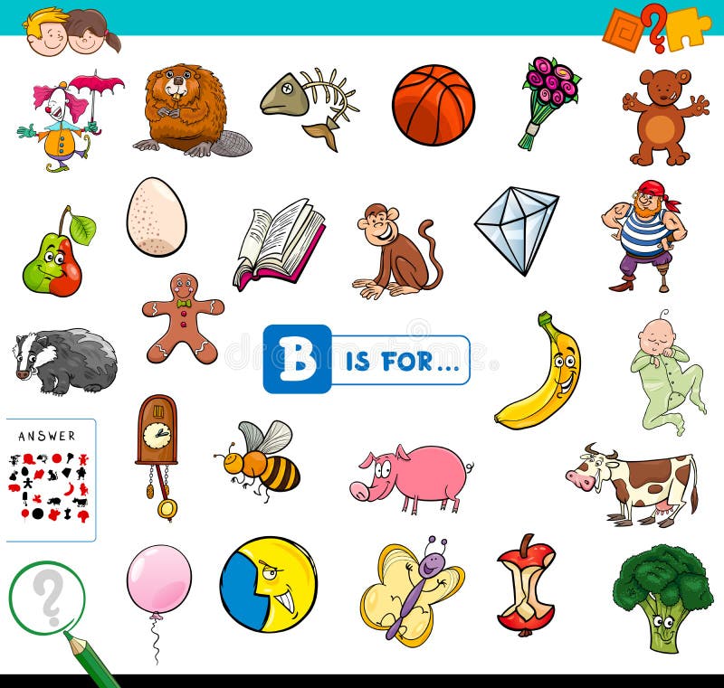 B is for Educational Game for Children Stock Vector - Illustration of ...