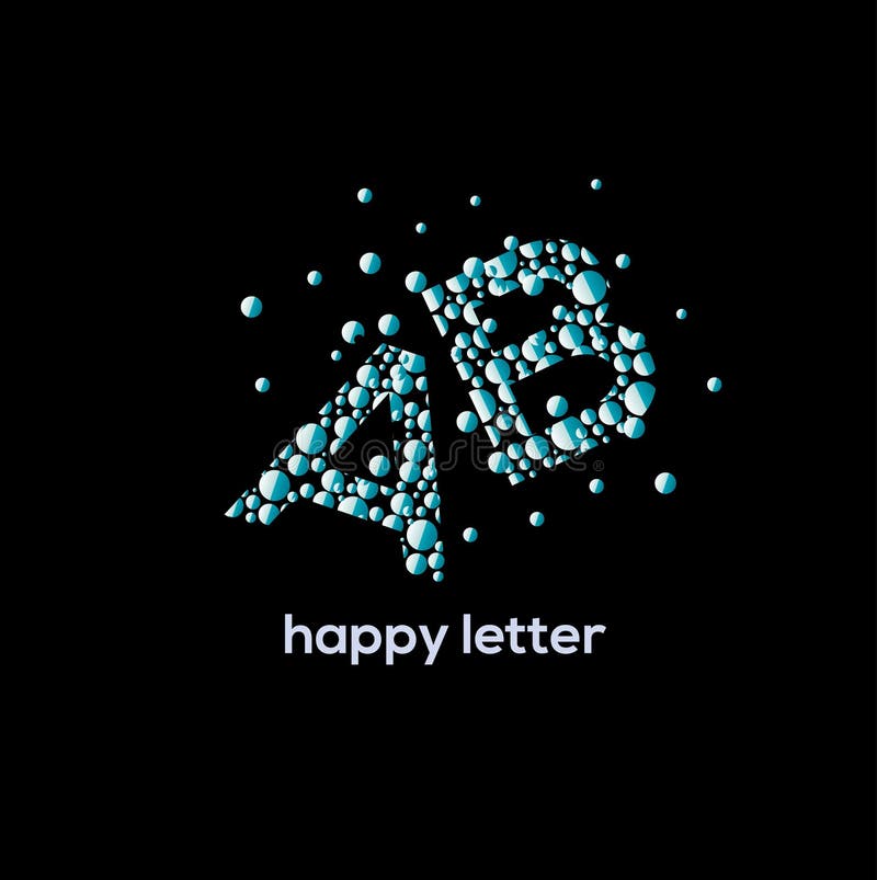 A and B Etters Water Bubbles Letter Vector Logo Stock Vector