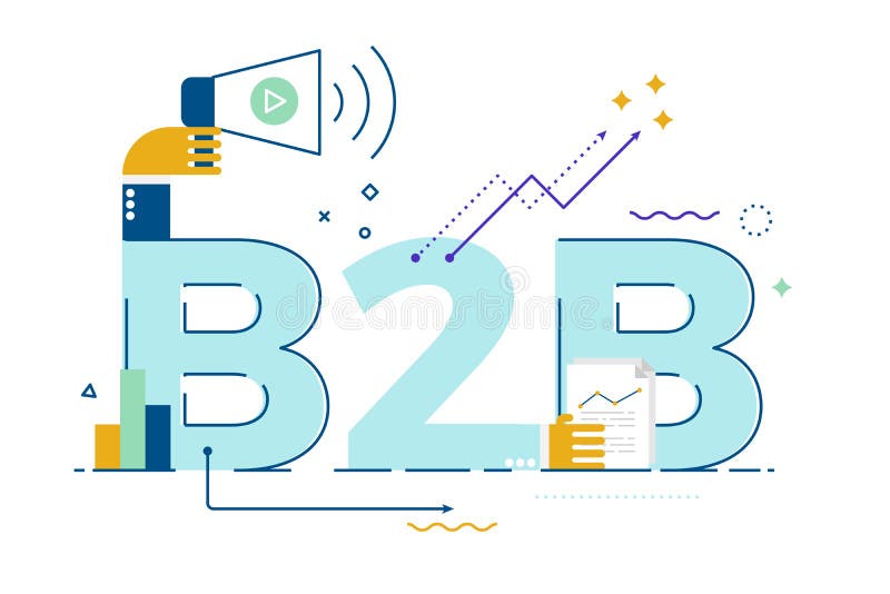 B2B: Interempresarial, ejemplo de la palabra stock de ilustración B2B: Interempresarial, ejemplo de la palabra stock de ilustración