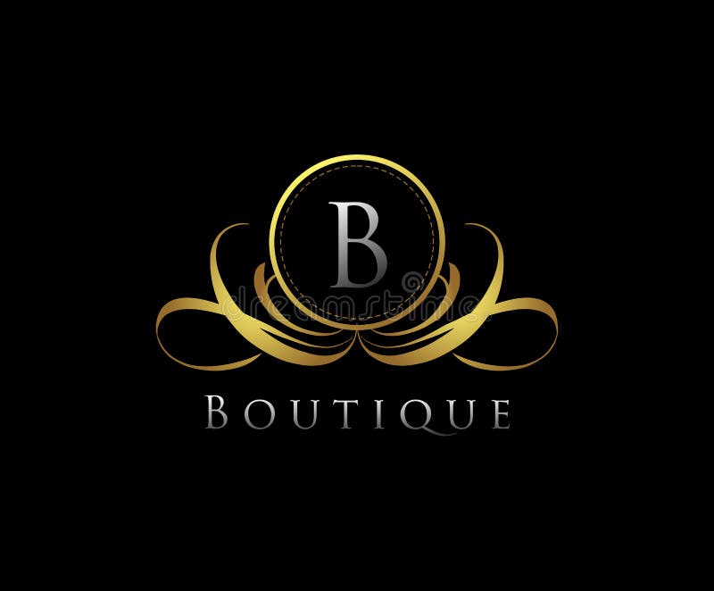 B Letter Boutique Logo Design Stock Image - Image of wedding, frame ...