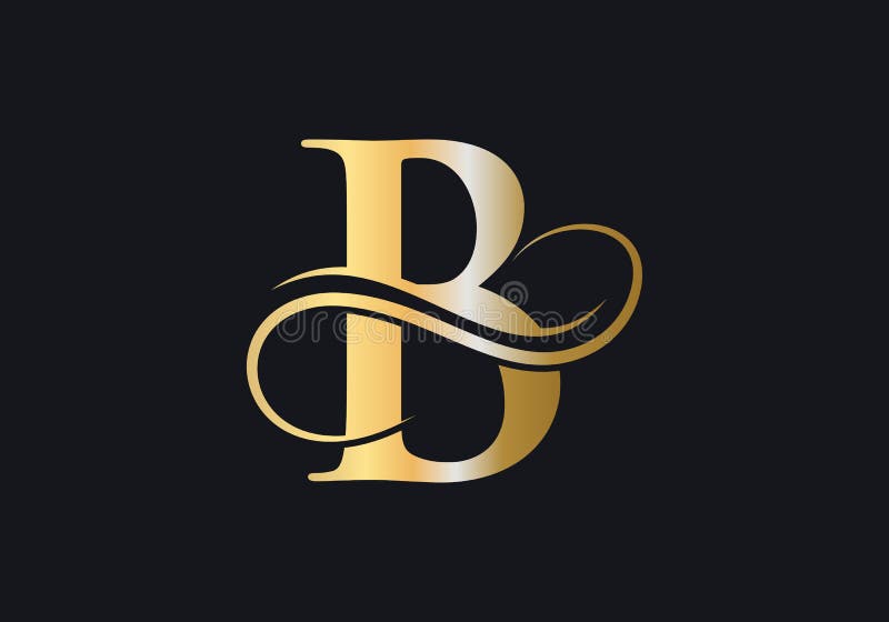 B Letter Initial Luxurious Logo Template. Premium B Logo Golden Concept ...