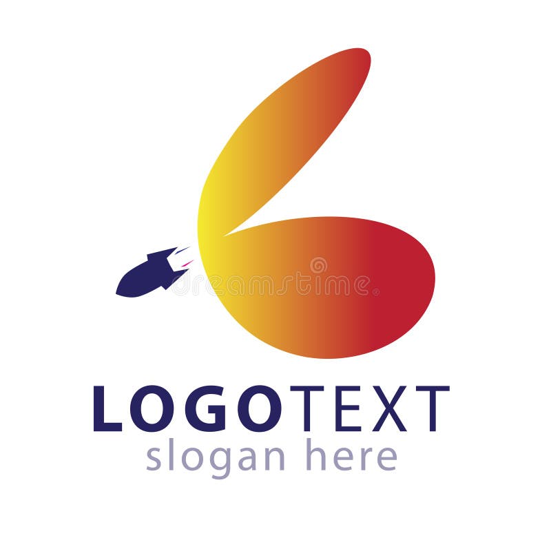 B Letter Rocket logo vector template vector illustration