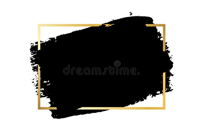 B? rsten Sie Anschlag, Goldtextbox, lokalisierter wei? er Hintergrund Schwarzer Pinsel Schmutzbeschaffenheits-Anschlagrahmen Tinten lizenzfreie abbildung