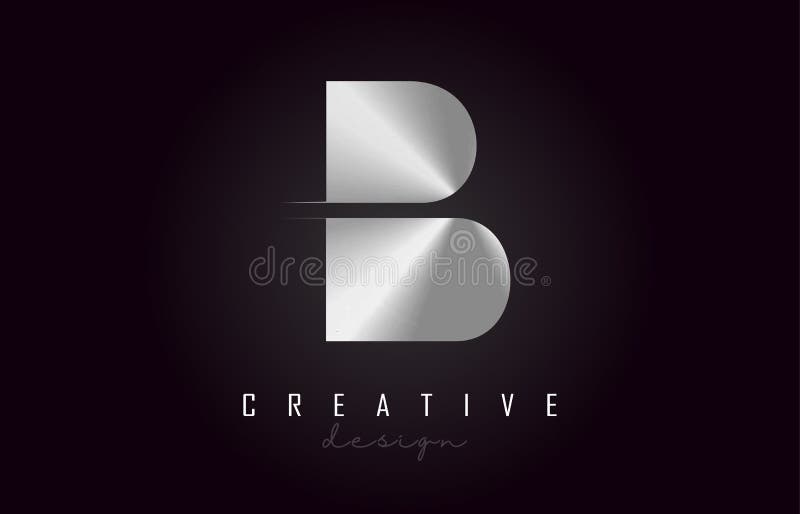 B Silver Letter Logo Monogram Vector Design Creative B Silver