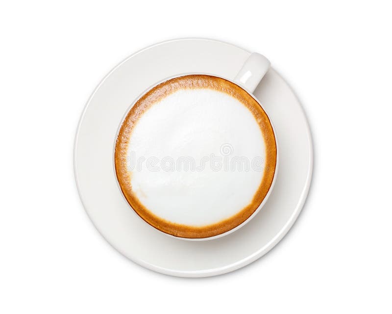 B?sta sikt av den varma kaffecappuccinokoppen som isoleras p? vit bakgrund royaltyfria foton B?sta sikt av den varma kaffecappuccinokoppen som isoleras p? vit bakgrund royaltyfria foton
