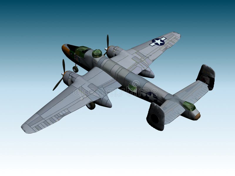 B25-J BOMBER stock illustration
