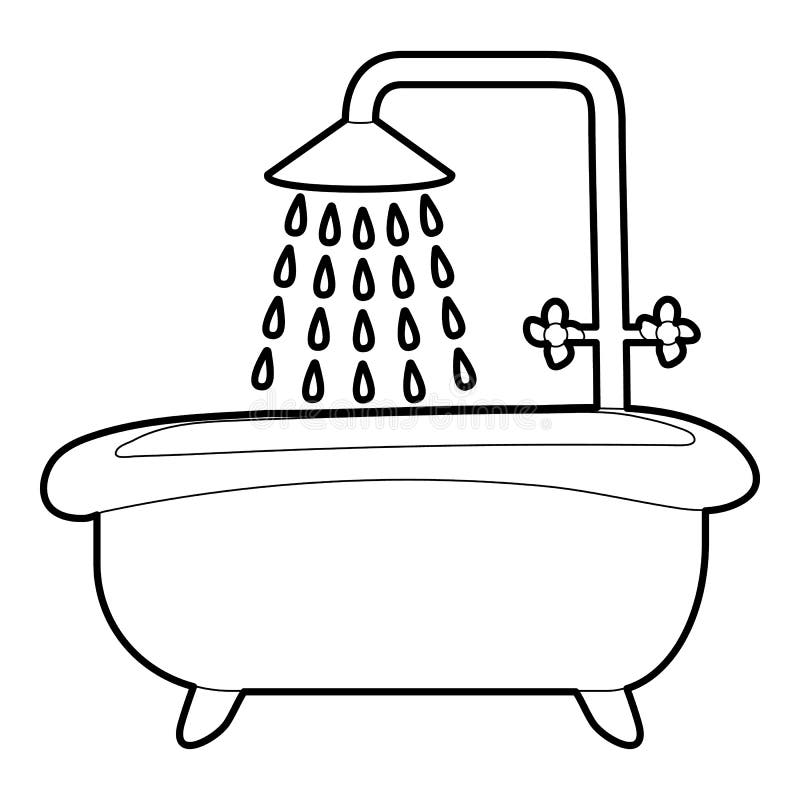 Baño Con El Icono De La Ducha, Estilo Del Esquema Ilustración del Vector - Ilustración de elemento, belleza: 83565713 Baño Con El Icono De La Ducha, Estilo Del Esquema Ilustración del Vector - Ilustración de elemento, belleza: 83565713