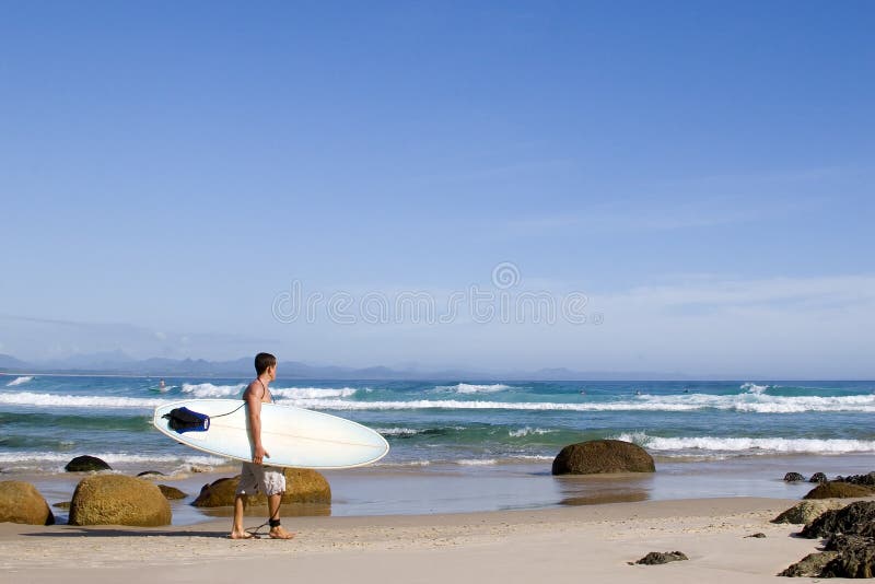 Surfer at Byron Bay Australia. Surfer at Byron Bay Australia