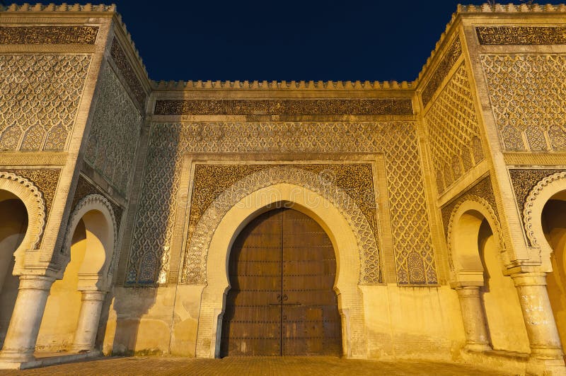 Bab Jama Tür en-Nouar bei Meknes, Marokko stockfoto Bab Jama Tür en-Nouar bei Meknes, Marokko stockfoto
