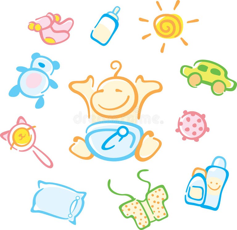 Baby Soother Drawing Stock Illustrations 696 Baby Soother Drawing