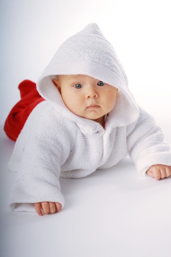 Baby In White Swaddling Clothes Stock Image Image of sleeping, infant