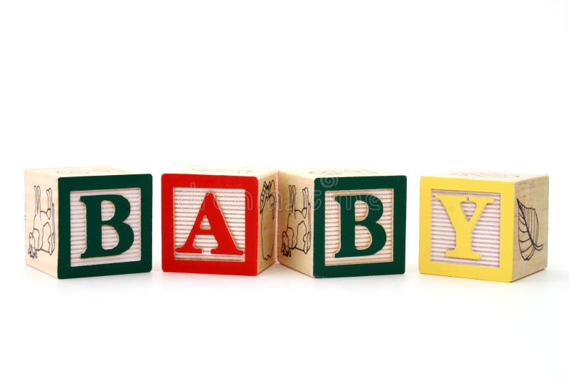 Wood Toy Blocks Spelling Baby Stock Image - Image of design, plastic ...