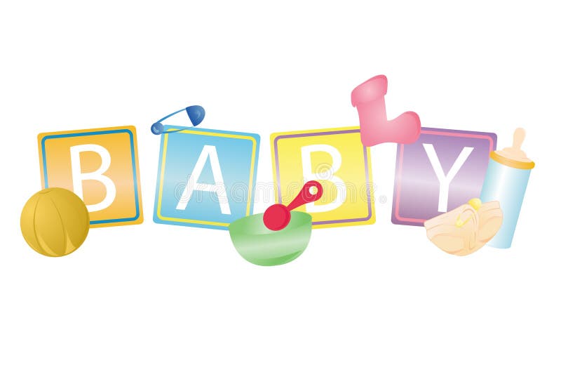 Baby items stock vector. Illustration of milk, invitation - 7703276