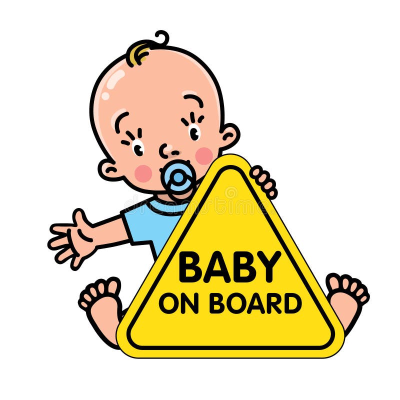 gips Onderhoudbaar slijm Baby Aan Boord Sticker. Grappige Kleine Jongen En Teken Vector Illustratie  - Illustration of aandrijving, teken: 226357927