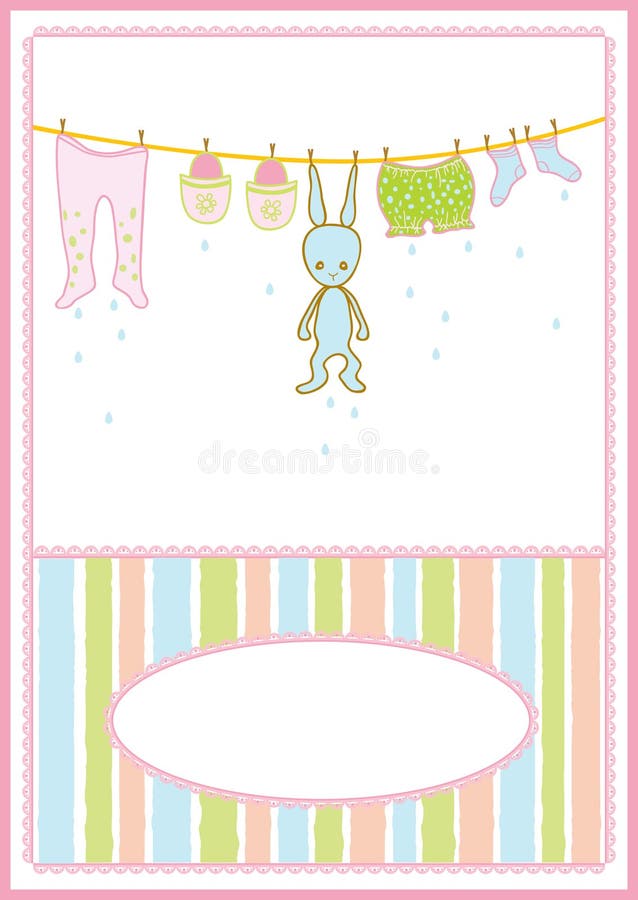 Baby accessories card stock illustration