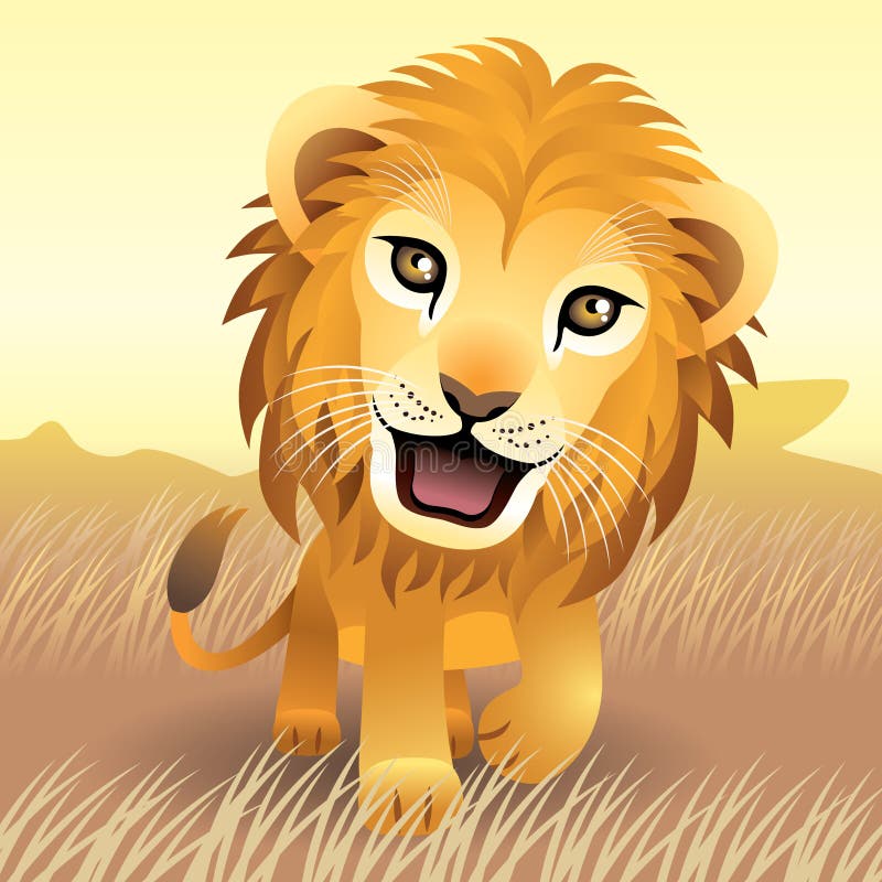 Baby Animal collection: Lion royalty free illustration