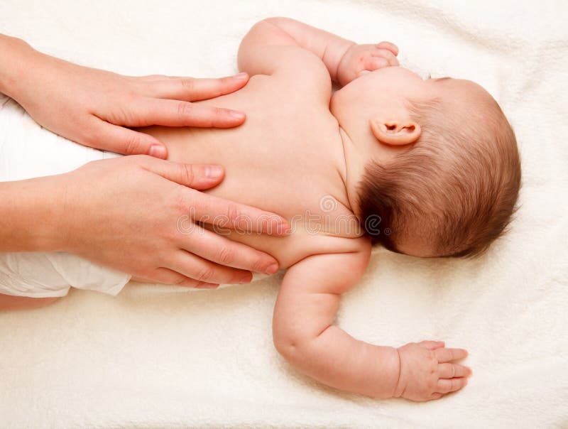 Baby back massage stock photo. Image of doctor, medical 35477690