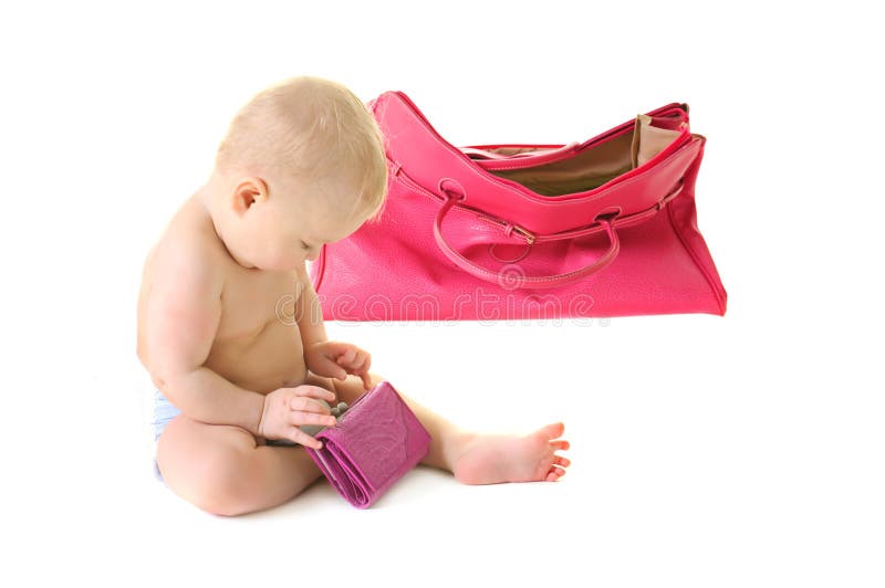 Baby in a bag stock image. Image of adorable, healthy 18235343