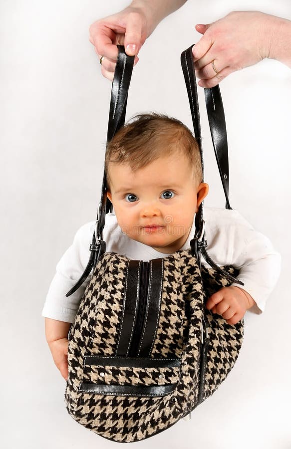 Baby in a bag stock image. Image of healthy, infancy 18235343