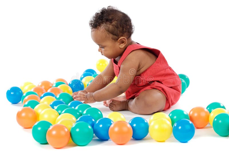 Baby with balls stock images Baby with balls stock images