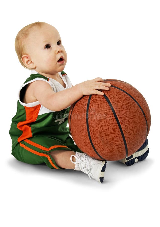 Baby with Basketball stock photo. Image of body, hold 1380134