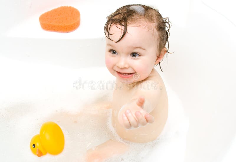 Baby In Bath Picture. Image 8400547