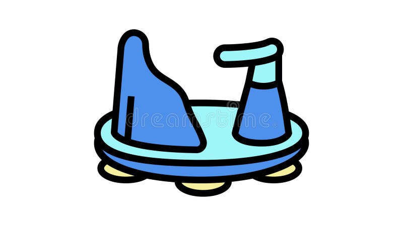 baby bath seat color icon animation