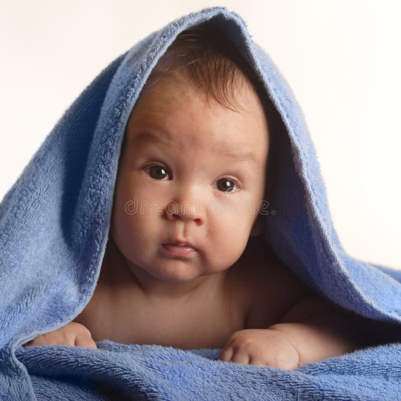 Baby after bathing stock image. Image of beauty, towel 9594521