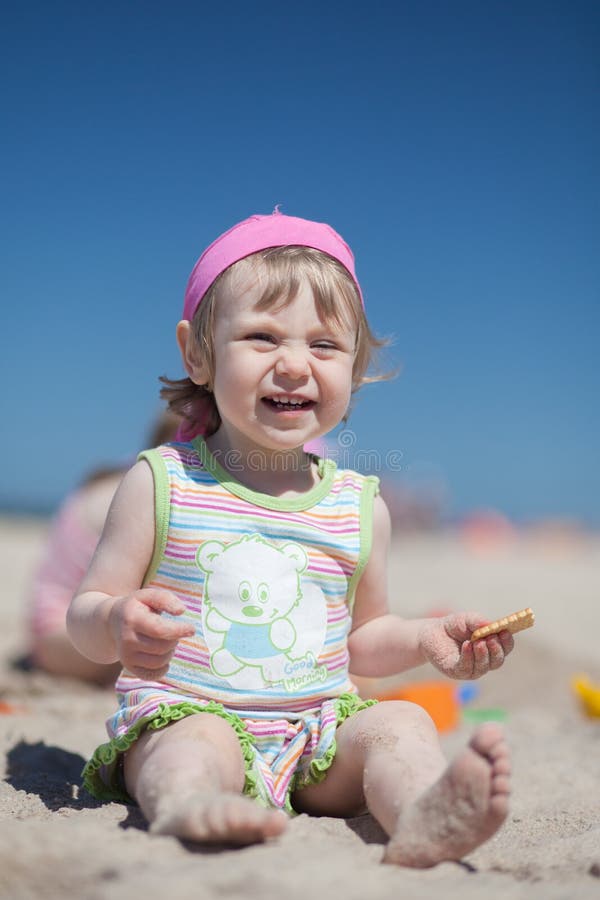 Baby playing at beach stock photo. Image of child, florida 7806126