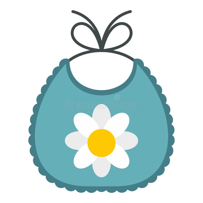 Baby bib icon, flat style