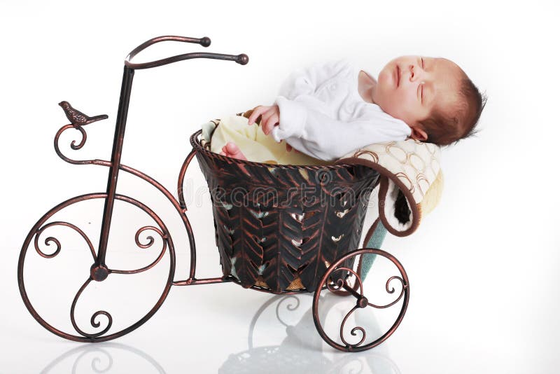 Baby on bike stock photo. Image of bicycle, blanket, iron 11938542