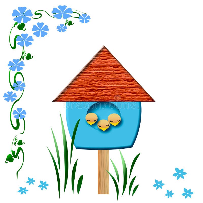 Baby birds birdhouse