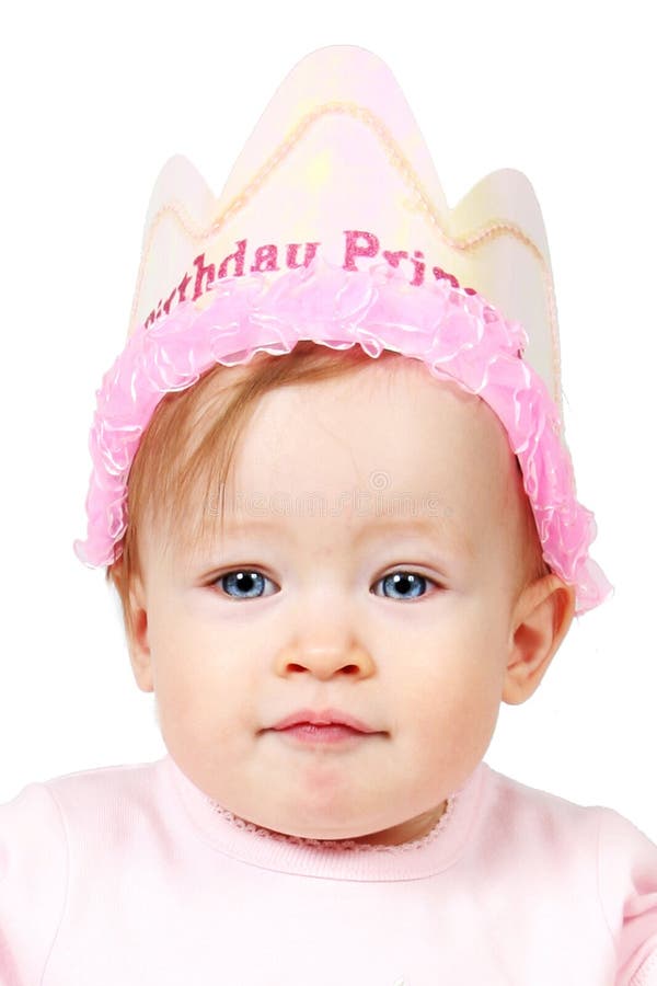 Baby in birthday hat stock image. Image of infant, costume 13603341