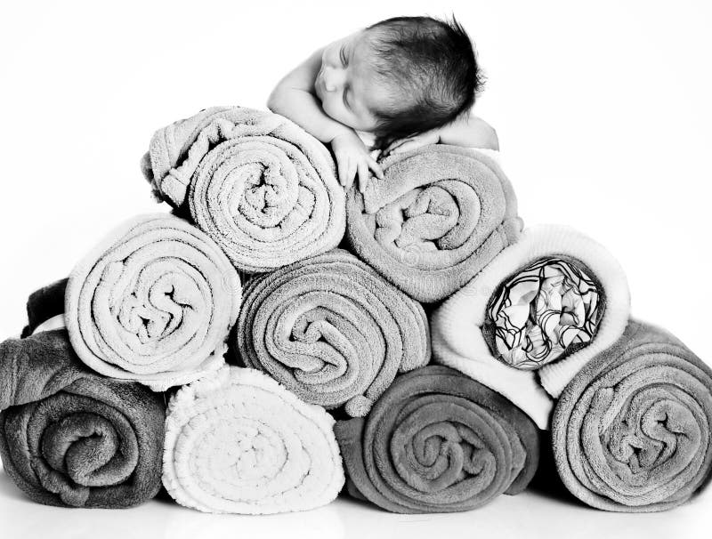 Baby and blankets stock image. Image of asleep, blanket 11393657