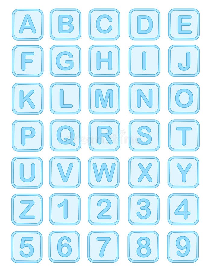 Cute blue baby boy blocks English alphabet and numbers collection isolated on white background. available. Cute blue baby boy blocks English alphabet and numbers collection isolated on white background. available