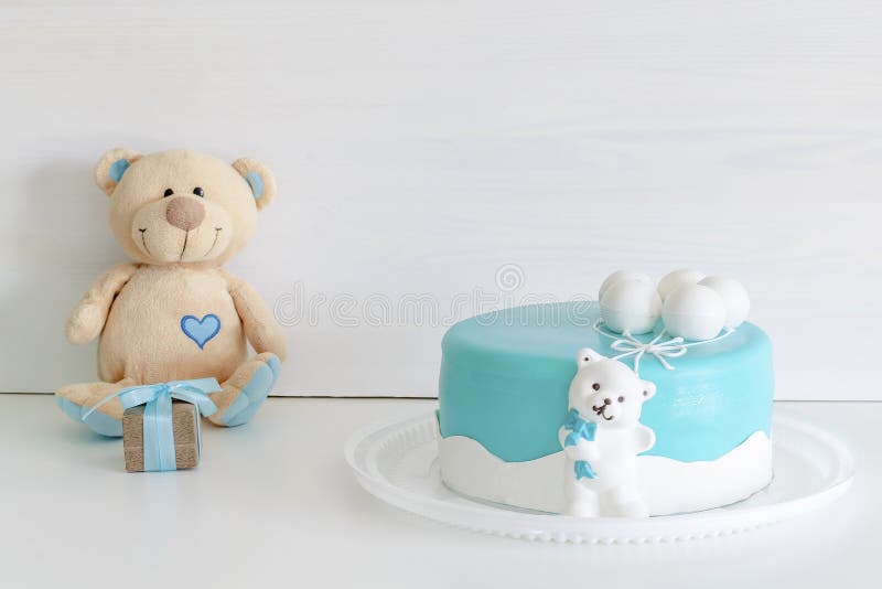 Boy Birthday Candle Baby Shower Cake Topper Smiley Star Bear Blue Party Supply