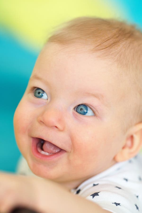 Baby with blue eyes stock photo. Image of people, childhood 77068062