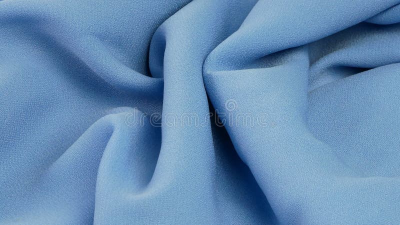 Baby Blue Fabric Texture, Wrinkled Fabric As a Background Stock Photo