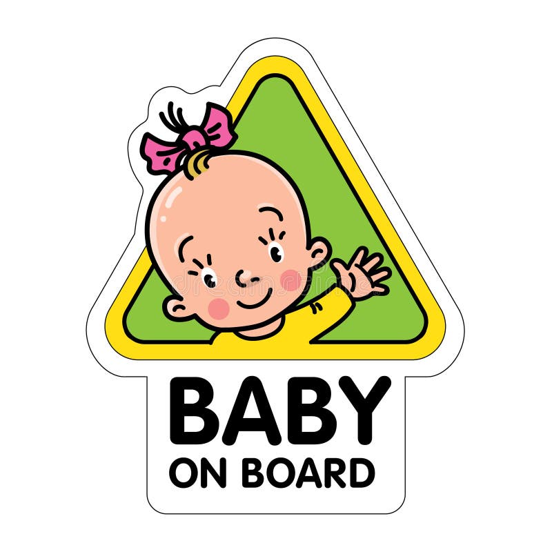 Baby on board sticker. Funny small boy and sign - Stock Illustration  [80712545] - PIXTA